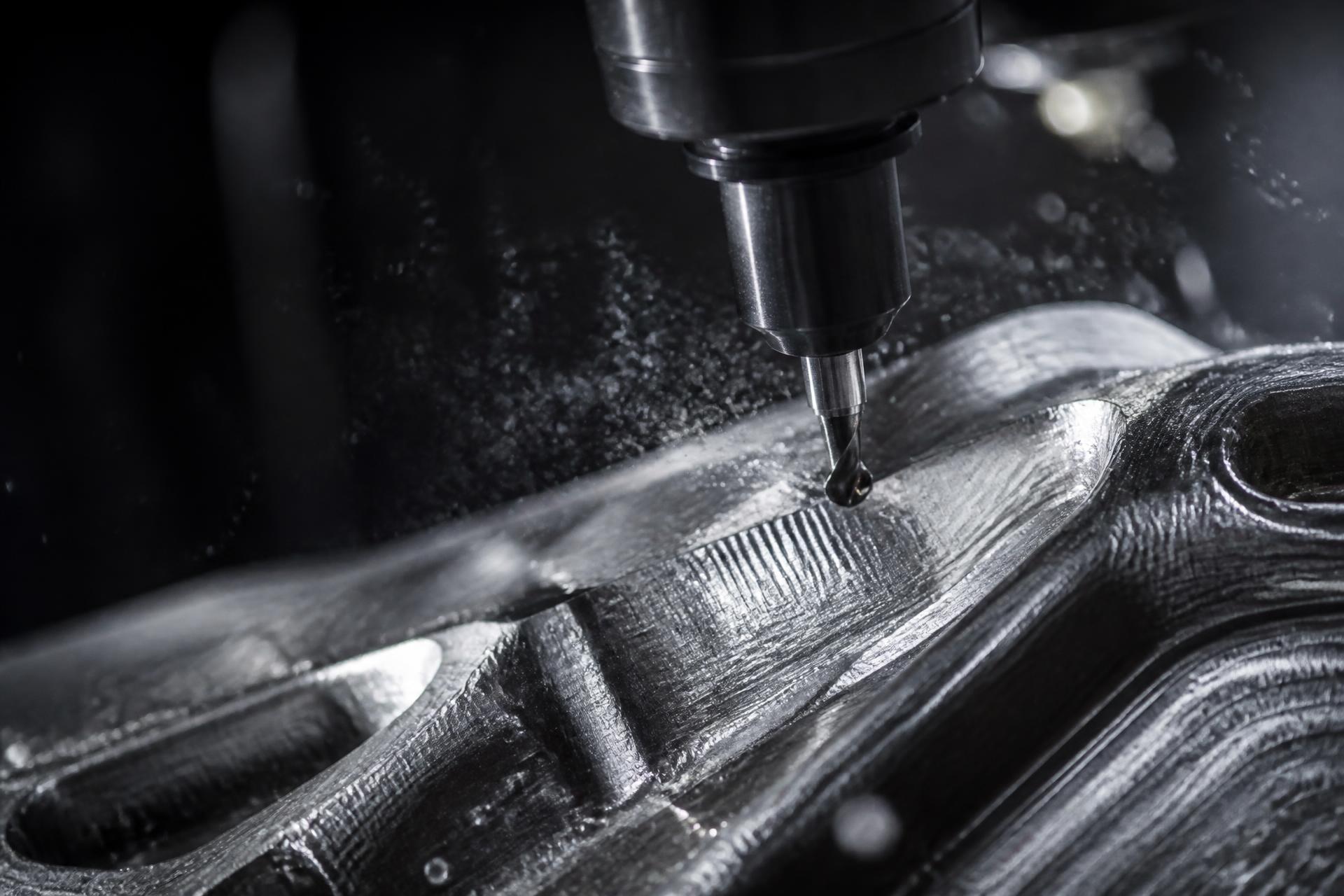 5-axis CNC machining of an aluminium billet