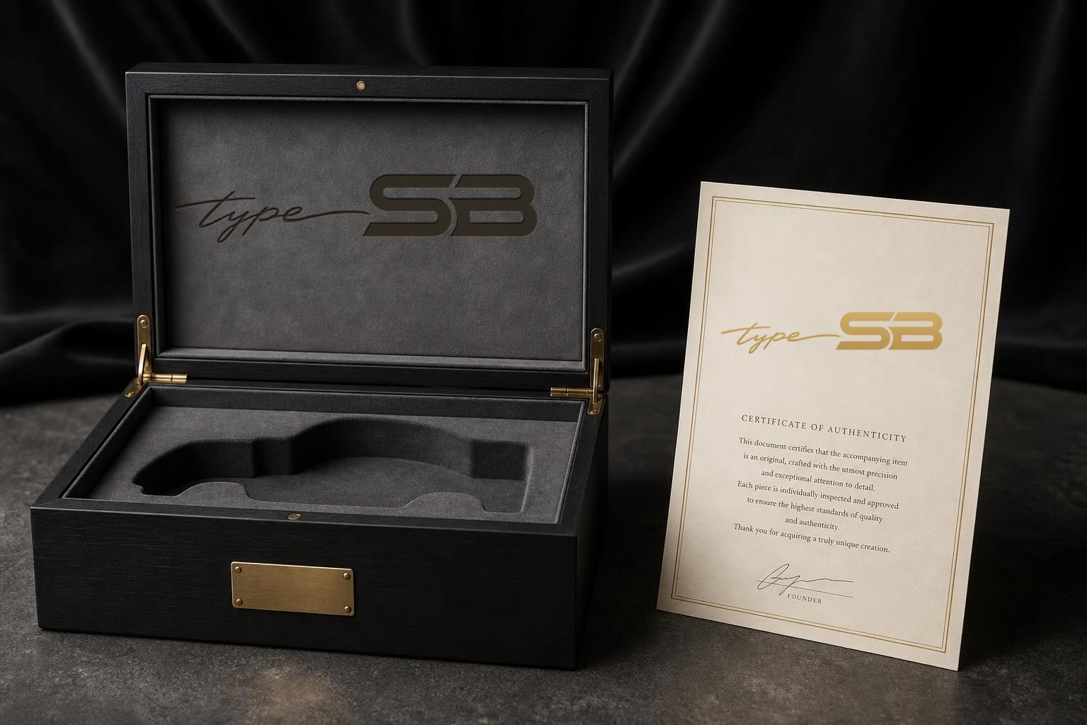 Certificate of authenticity, numbered edition plaque and presentation case